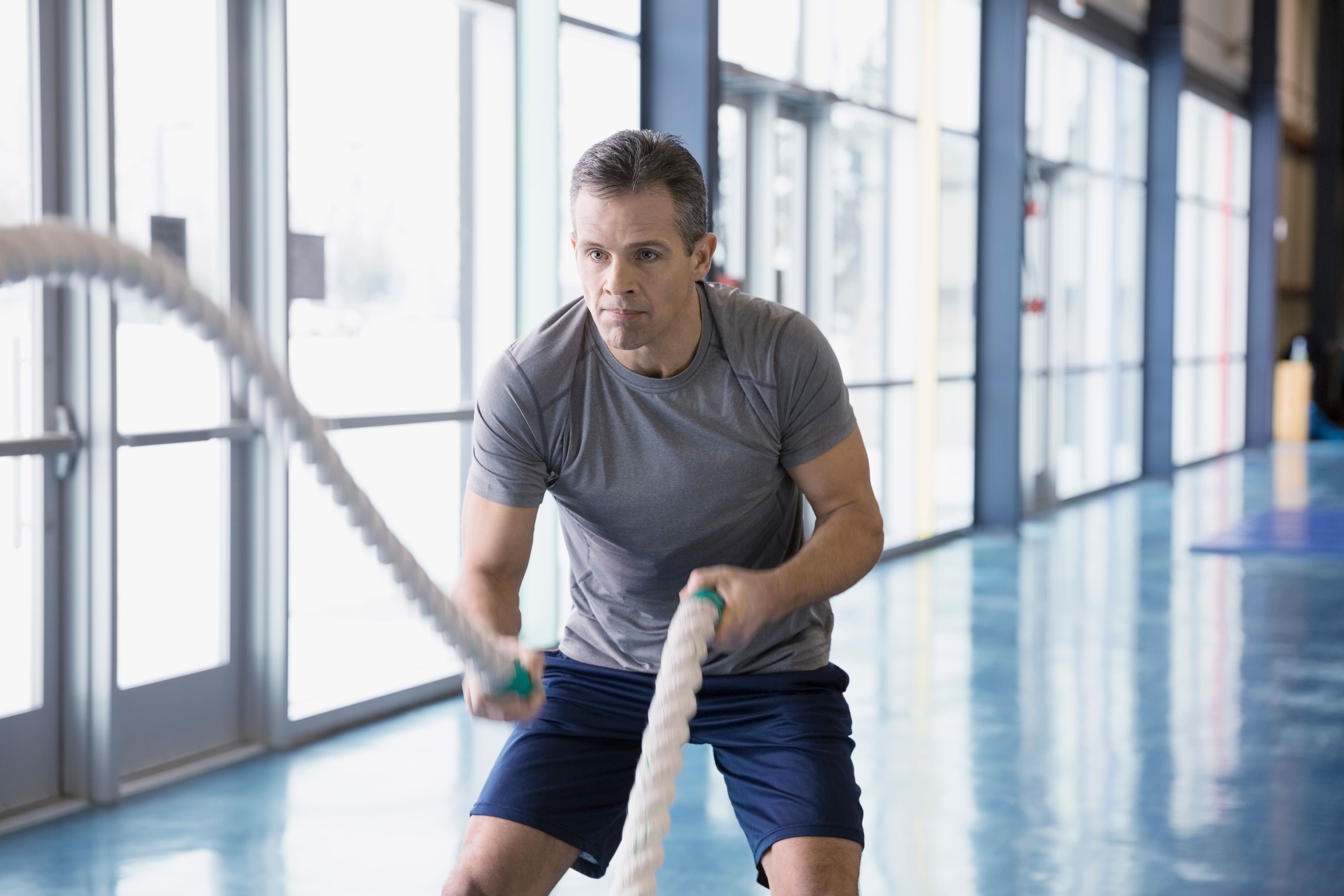 Man training at the gym