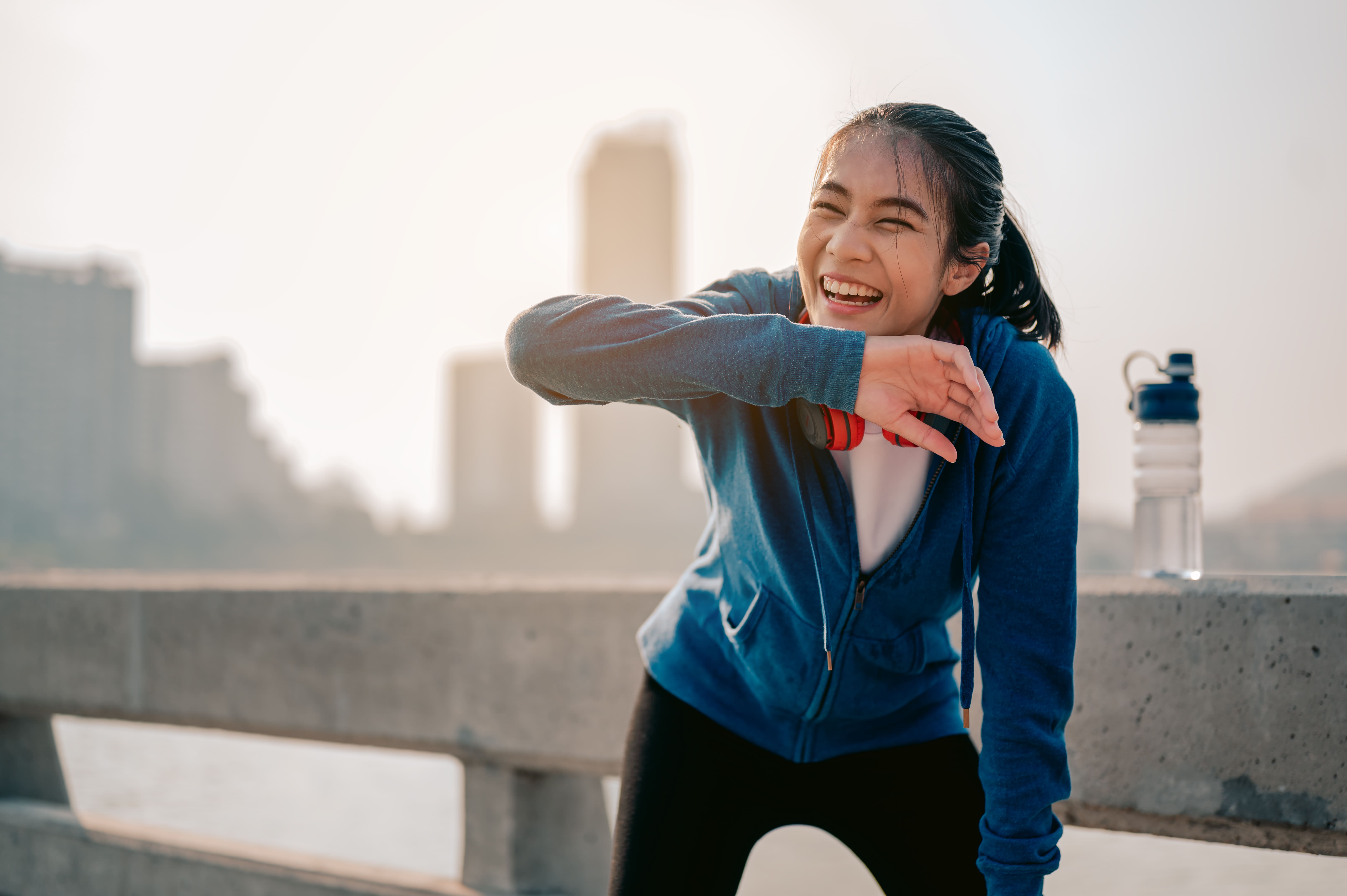 Woman recovering after a workout