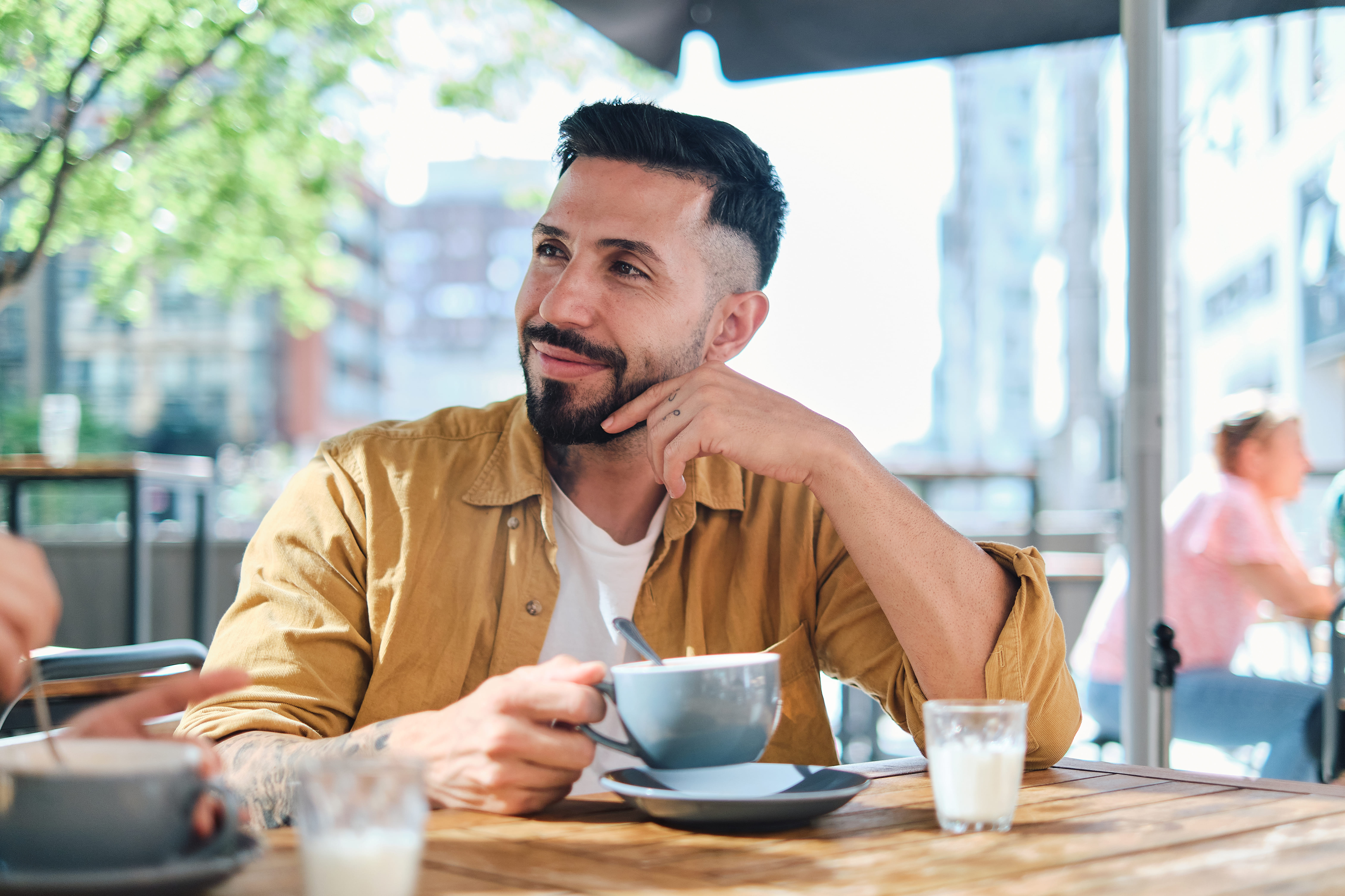 Man relaxing with a cup of coffee